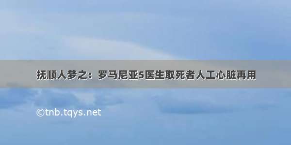 抚顺人梦之：罗马尼亚5医生取死者人工心脏再用