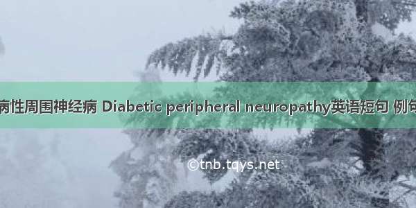 糖尿病性周围神经病 Diabetic peripheral neuropathy英语短句 例句大全