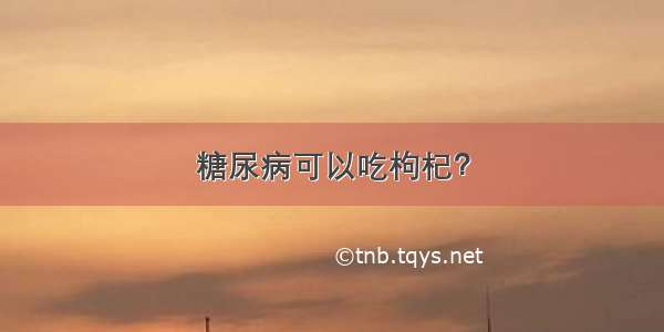 糖尿病可以吃枸杞？