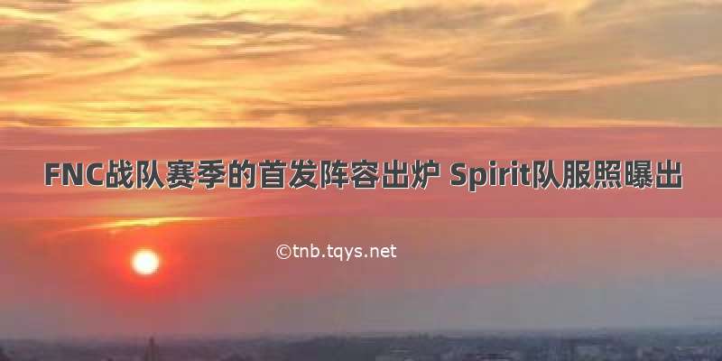 FNC战队赛季的首发阵容出炉 Spirit队服照曝出