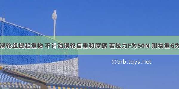 用如图所示滑轮组提起重物 不计动滑轮自重和摩擦 若拉力F为50N 则物重G为________N