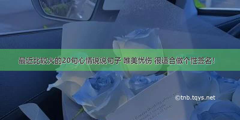 最近比较火的20句心情说说句子 唯美忧伤 很适合做个性签名！