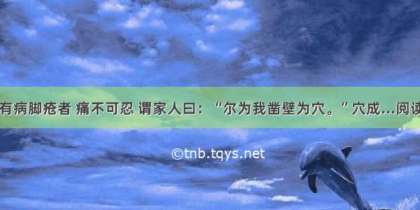 里中有病脚疮者 痛不可忍 谓家人曰：“尔为我凿壁为穴。”穴成...阅读答案