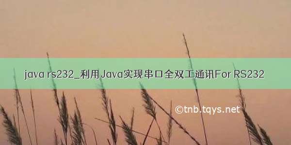 java rs232_利用Java实现串口全双工通讯For RS232