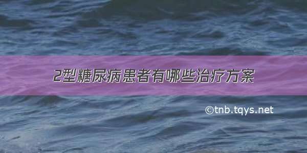 2型糖尿病患者有哪些治疗方案