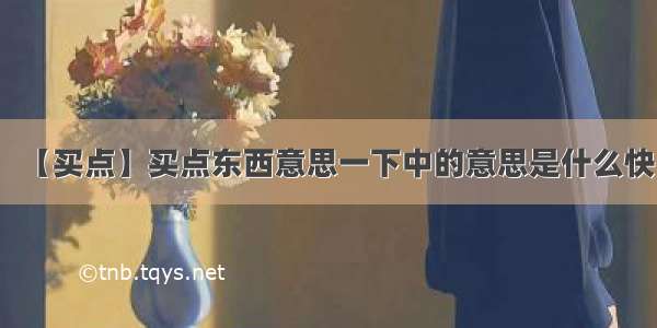 【买点】买点东西意思一下中的意思是什么快