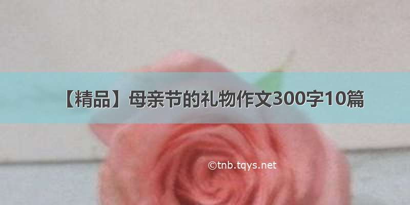 【精品】母亲节的礼物作文300字10篇