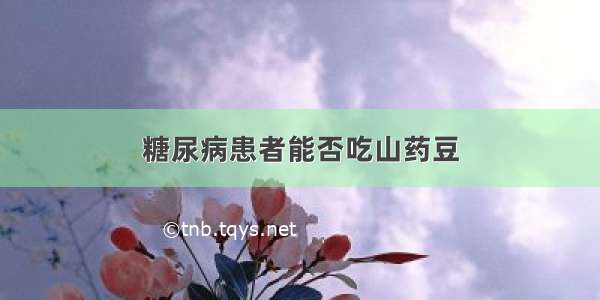 糖尿病患者能否吃山药豆