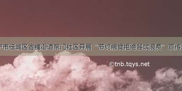 济宁市任城区古槐街道东门社区开展“节约粮食拒绝餐饮浪费”宣传活动