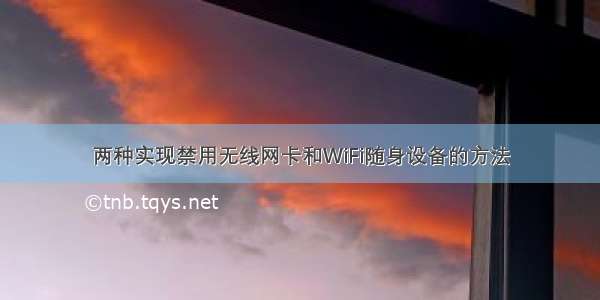 两种实现禁用无线网卡和WiFi随身设备的方法