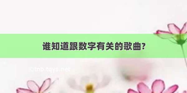 谁知道跟数字有关的歌曲?