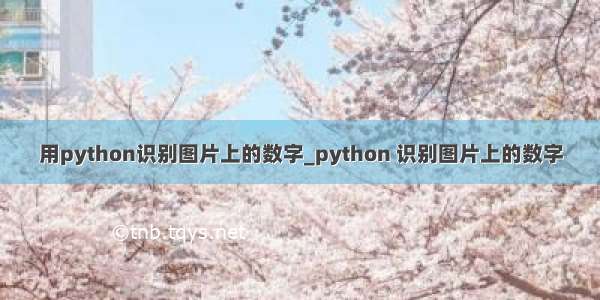 用python识别图片上的数字_python 识别图片上的数字