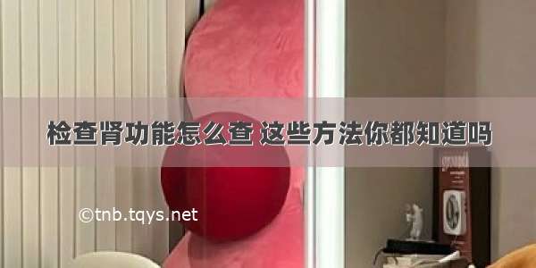 检查肾功能怎么查 这些方法你都知道吗