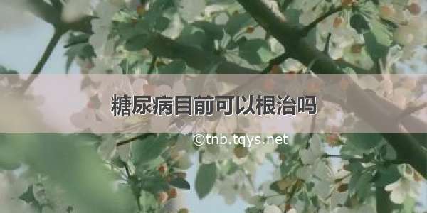 糖尿病目前可以根治吗