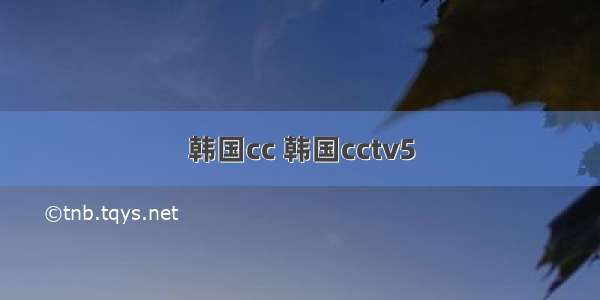 韩国cc 韩国cctv5