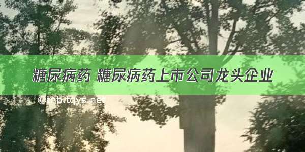 糖尿病药 糖尿病药上市公司龙头企业