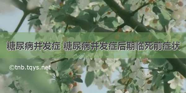 糖尿病并发症 糖尿病并发症后期临死前症状