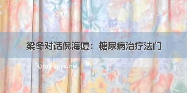 梁冬对话倪海厦：糖尿病治疗法门