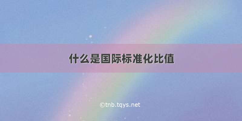 什么是国际标准化比值