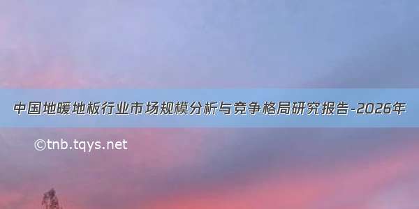 中国地暖地板行业市场规模分析与竞争格局研究报告-2026年