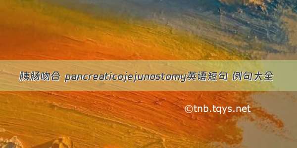 胰肠吻合 pancreaticojejunostomy英语短句 例句大全