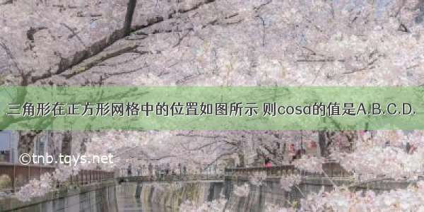 三角形在正方形网格中的位置如图所示 则cosa的值是A.B.C.D.