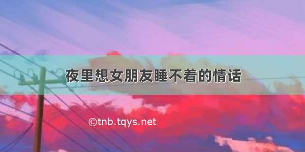 夜里想女朋友睡不着的情话