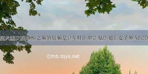 既属六腑又属奇恒之腑的脏腑是()A.肝B.胆C.脑D.髓E.女子胞ABCDE