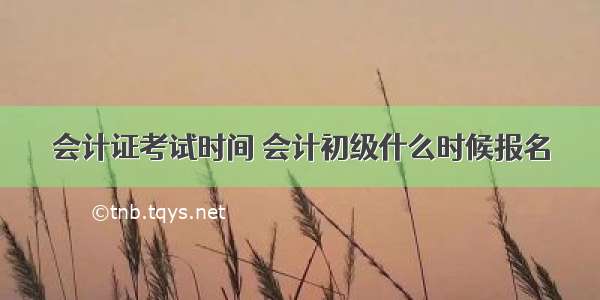 会计证考试时间 会计初级什么时候报名