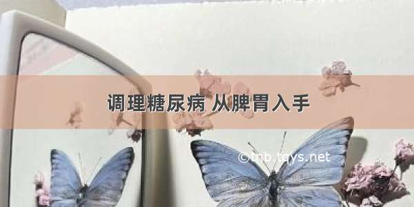 调理糖尿病 从脾胃入手