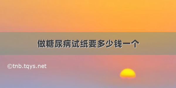 做糖尿病试纸要多少钱一个