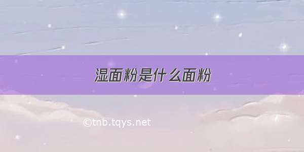 湿面粉是什么面粉