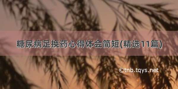 糖尿病足换药心得体会简短(精选11篇)