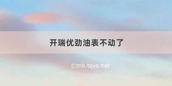 开瑞优劲油表不动了