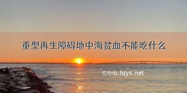 重型再生障碍地中海贫血不能吃什么