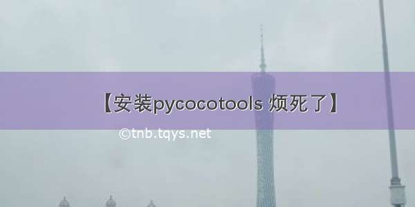 【安装pycocotools 烦死了】