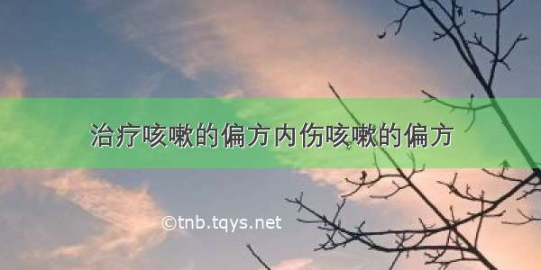 治疗咳嗽的偏方内伤咳嗽的偏方