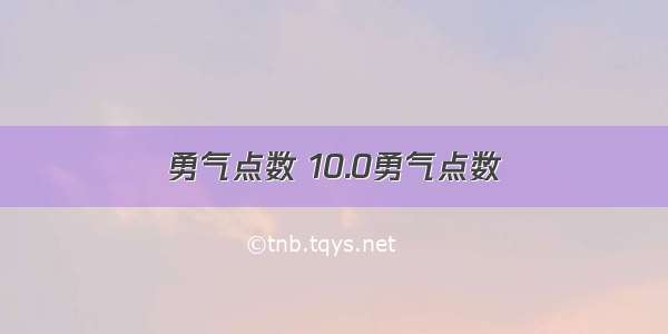 勇气点数 10.0勇气点数