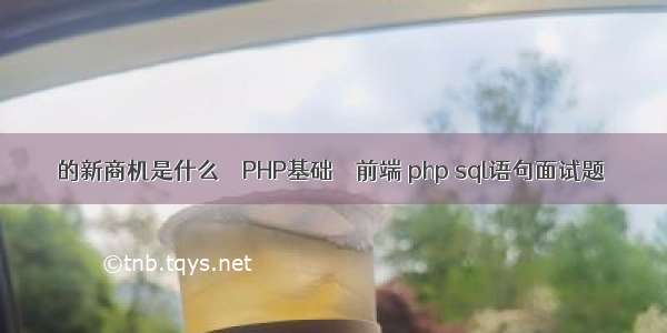 的新商机是什么 – PHP基础 – 前端 php sql语句面试题