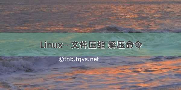 Linux--文件压缩 解压命令