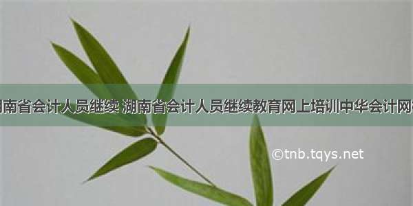 湖南省会计人员继续 湖南省会计人员继续教育网上培训中华会计网校