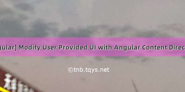 [Angular] Modify User Provided UI with Angular Content Directives