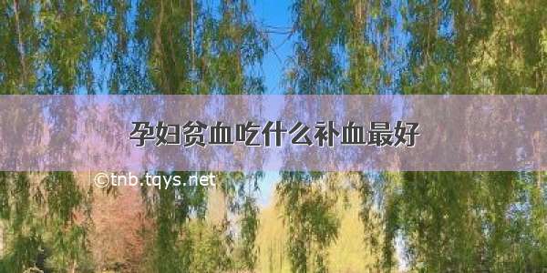 孕妇贫血吃什么补血最好