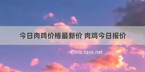 今日肉鸡价格最新价 肉鸡今日报价