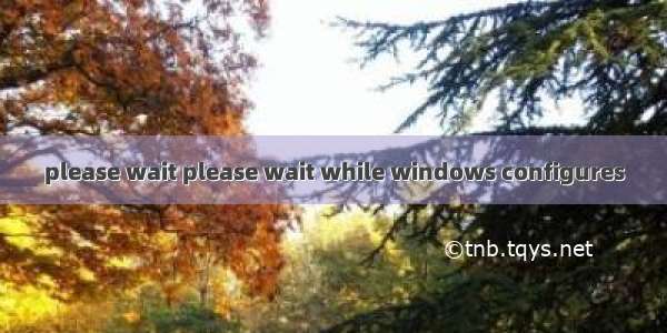 please wait please wait while windows configures