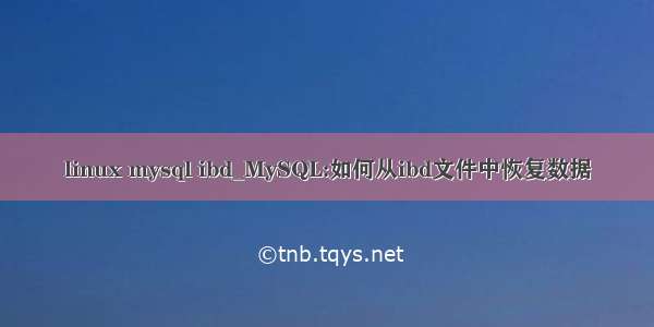 linux mysql ibd_MySQL:如何从ibd文件中恢复数据