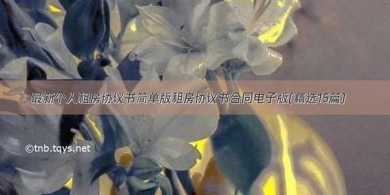 最新个人租房协议书简单版租房协议书合同电子版(精选15篇)