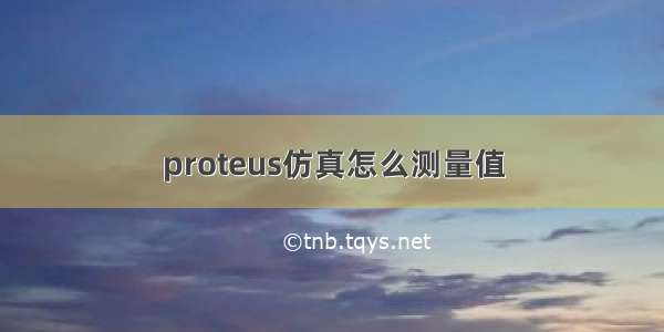 proteus仿真怎么测量值