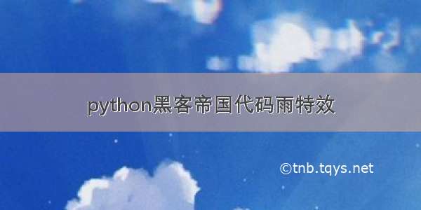 python黑客帝国代码雨特效