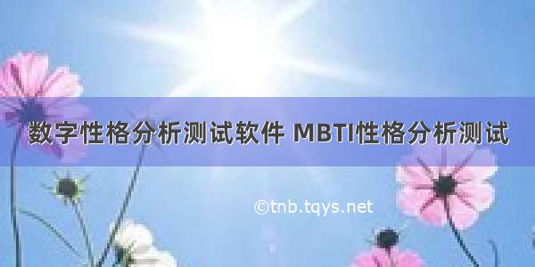 数字性格分析测试软件 MBTI性格分析测试